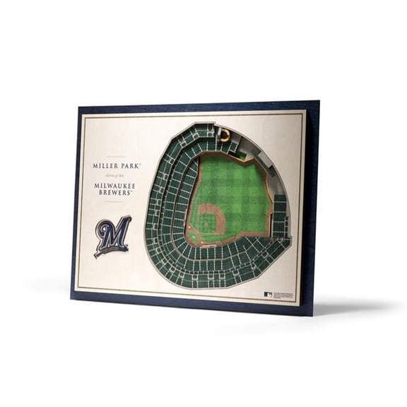 YouTheFan MLB Milwaukee Brewers 5 Layer Stadiumview Wall Art