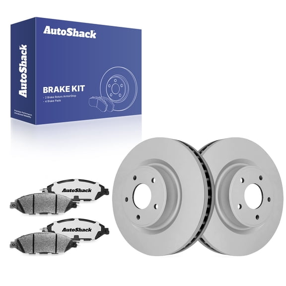 AutoShack Front Brake Rotors & Ceramic Pads for Nissan & INFINITI, Murano 2015-2024 Pathfinder 2013-2020 QX60 2014-2020, AWD FWD 4WD L4 2.5L V6 3.5L - Coated - ArmorStop - 12.6" (320 mm), 5-Lug