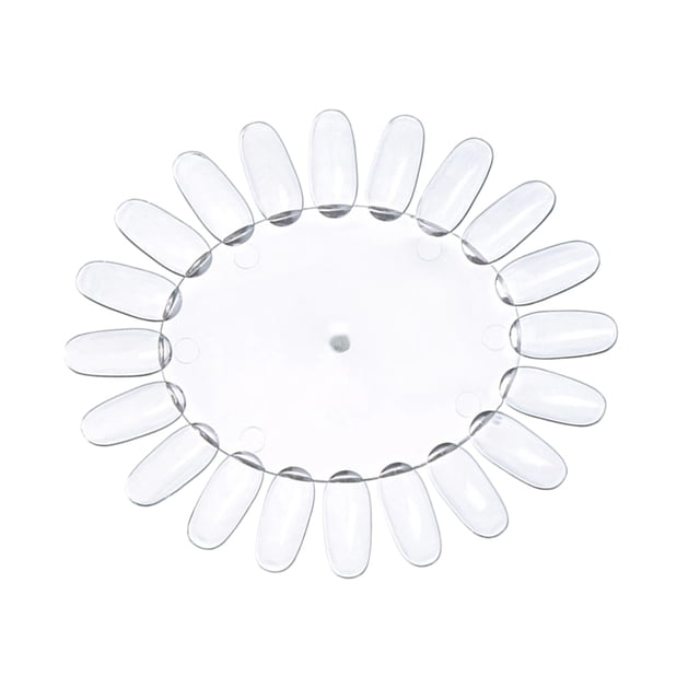 SHISUYAN 10pcs Sunflower Shaped Transparent Acrylic False Nail Board Nail Tips Nail Polish Display Board Polish Display Practice Wheel (Transparent Pattern)
