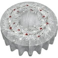 thumbnail image 6 of Silver Snowflakes Round Tablecloth 60Inch Christmas Winter Snow Table Cover with Xmas Tree Leaves Berry Table Cloth Heat Resistance Polyester Fabric for Kitchen Dining Camping Party Decor, 6 of 6