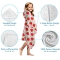 thumbnail image 7 of Red Strawberry Plants Fruit Dot Pink Pattern Hooded Bath Towel，50"x30" for Ages 3 To 12 Kids, Quick Dry Lightweight Soft Microfiber Hood Beach Towel Cover Up for Kids, 7 of 7