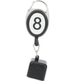 thumbnail image 1 of Billar retráctil portátil, barra de billar, soporte de tiza, Clip para cinturón de dibujo retráctil, bucle para llave, color negro, 1 of 5