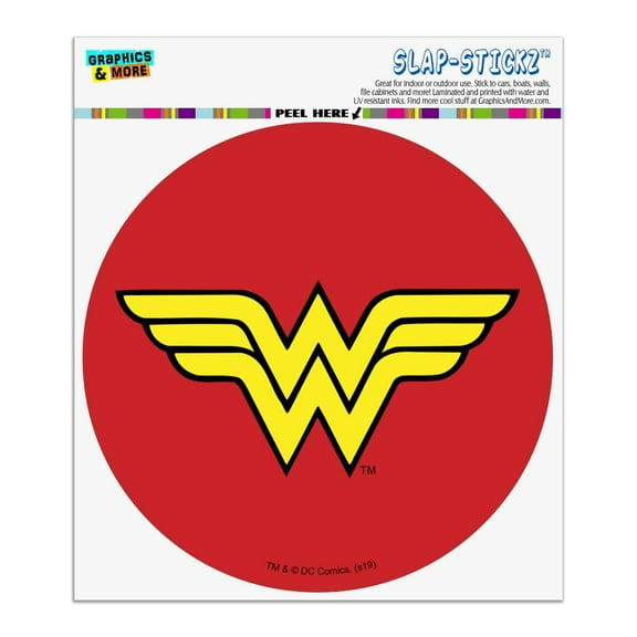 Wonder Woman Classic Logo Automotive Car Window Locker Circle Bumper Sticker