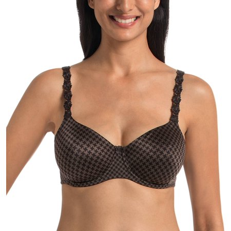 Rosa Faia Fleur Women's Underwire Bra - 38F, Anthracite, Lace Detail, 3-Section Cups