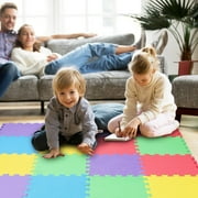 iMounTEK 16Pcs Kids Puzzle Exercise Play Mat Interlocking Non-Toxic EVA Floor Mat Multi-Color Anti-Skid Playmat for Infants Baby Toddlers