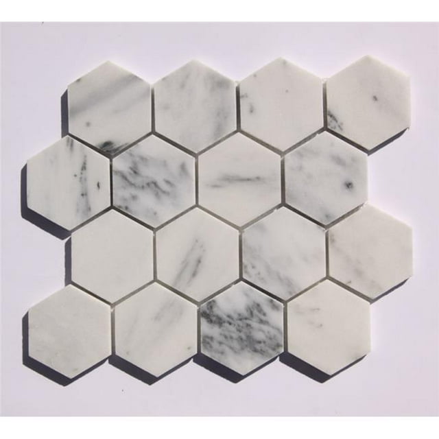Carrelage Mural en Mosaïque de Pierre de 2,75 x 3,25 Po - Blanc
