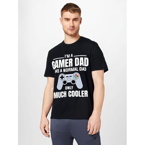 Graphic - Playera de Manga Corta Equipo para Exteriores para Unisex AdultoGamer Dad Like A Normal Dad - Video Game Father T-Shirt Cotton Fun Design DIYMen's Soft breathable Summer and winter comfort