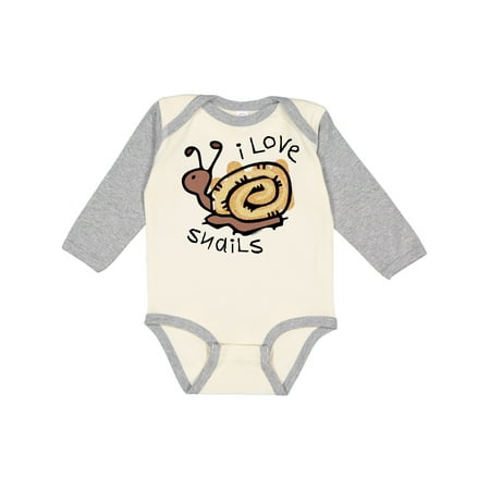 

Inktastic I Love Snails Gift Baby Boy or Baby Girl Long Sleeve Bodysuit