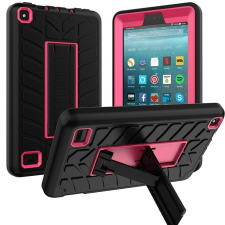 All-New Amazon Fire 7 Tablet (9th Generation, 2019 release) Case, Dteck Rugged Kickstand Three Layer Heavy Duty Shockproof Protective Cover For Kindle Fire 7 2019 9th Generation, (Best Rugged Tablet 2019)
