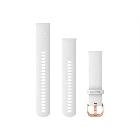 Garmin Silicone Quick Release Bands (20 mm), White with Rose Gold Hardware