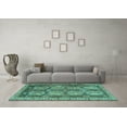 thumbnail image 3 of Ahgly Company Indoor Square Persian Turquoise Blue Traditional Area Rugs, 7' Square, 3 of 4