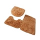 thumbnail image 5 of Juego de 3 alfombras de baño absorbentes, tapete para tapa de inodoro, tapete de contorno, lavable. Caqui, 5 of 9
