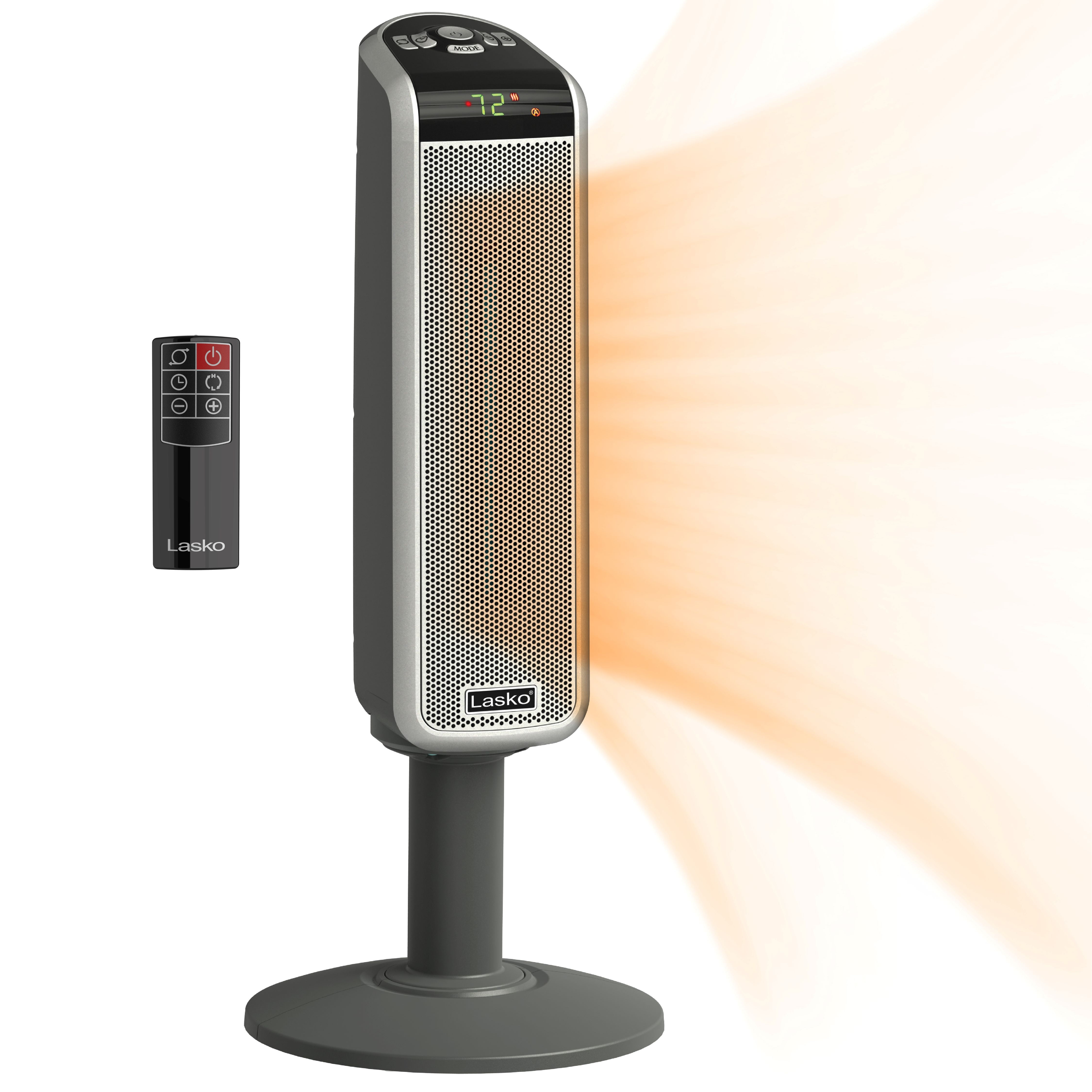 Lasko 1500W Ceramic Pedestal Electric Space Heater with Remote, 5397, Black  - Walmart.com