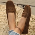 thumbnail image 5 of QQAMB Women's Classic Comfort Leather Loafers Casual Slip-Ons Lightweight Walking Flats Driving Mocs Boat Shoes, 5 of 8