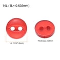 thumbnail image 2 of Uxcell 10pcs 14L Red Round Sewing Buttons 9mm 11/32" Resin 2-Hole Fish Eye Craft Replacement Button, 2 of 6