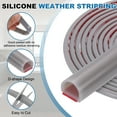 thumbnail image 4 of Uxcell 16.4FT Silicone D Shape Weather Stripping, 2Pcs Self Adhesive Doors Seal, Grey, 4 of 7