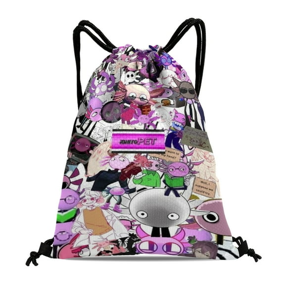 Drawstring Backpack for KinitoPet Sackpack Adults Women Men Party Favor Bags Sports for Gym Travel Swimming Hiking Camping Tote Bag 11.8 × 15.7 in
