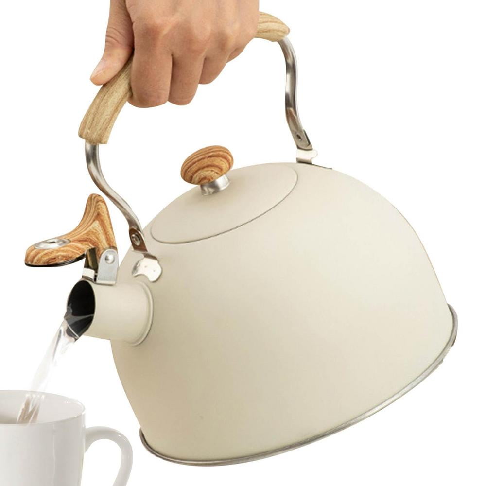 Whistle Kettle Stainless Steel Teapot for Stovetop 2.64 Quart Anti