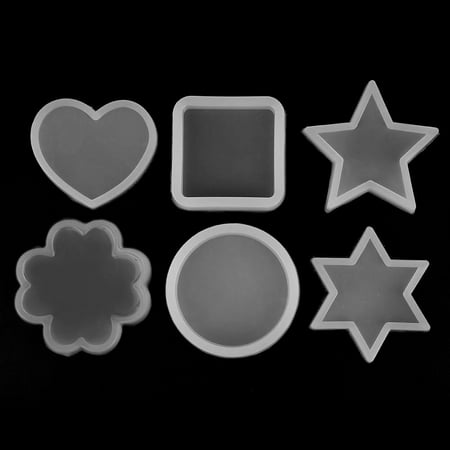 

HERCHR 6 Types Circle Square Heart Star Shape Silicone Mold Cake Decoration Chocolate Mould Set DIY Round Silicone Mold Silicone Mold Decoration
