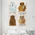 thumbnail image 1 of Funny Bear Tapestry, My Little Angel Hello Summer I'm Watching You Smart and Little Wild Calligraphic, Wall Hanging for Bedroom Living Room Dorm Decor, 60W X 80L Inches, Multicolor, by Ambesonne, 1 of 2