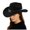 Black-6lceP, variant on OJSFQUFP Women Western Cowboy Hats Studded Wide Brimmed Hats with Belt
