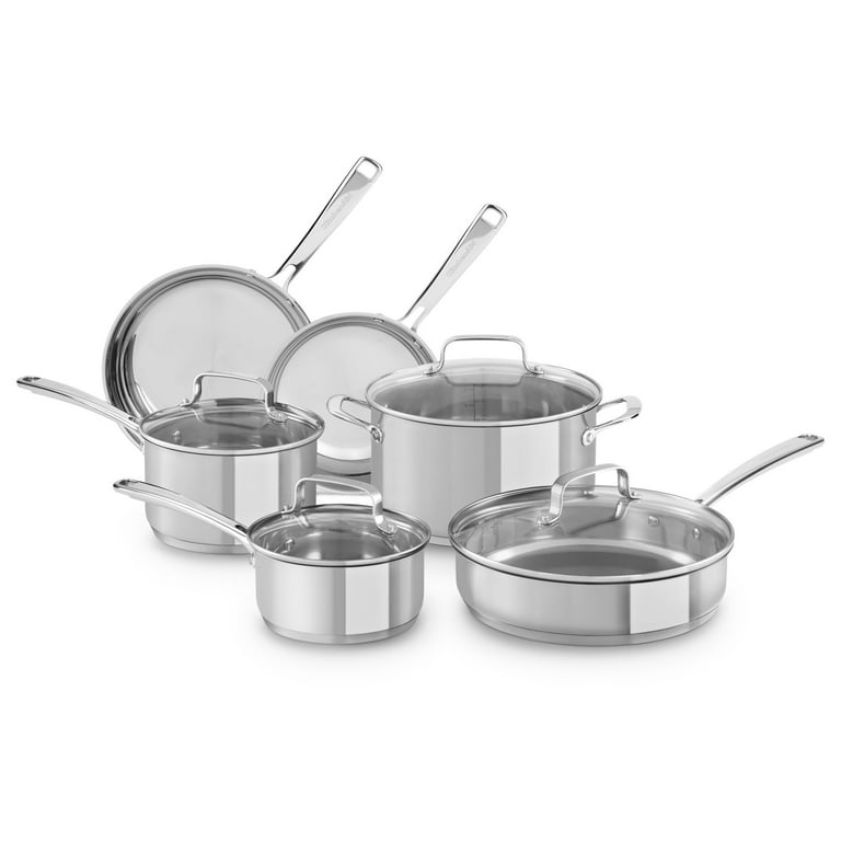 KitchenAid 11-Piece Tri-Ply Stainless Steel Cookware Set
