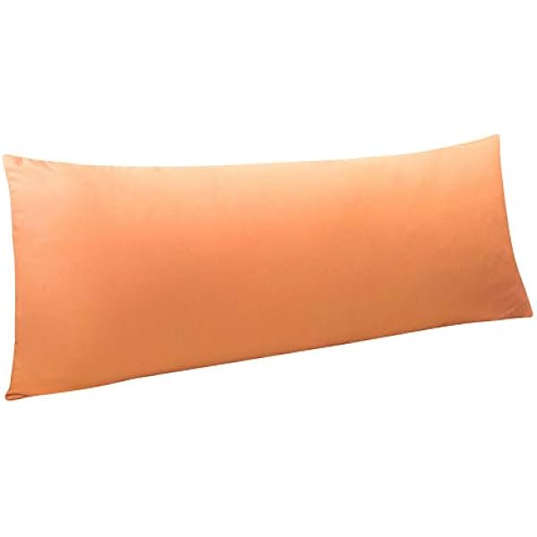 Chenchen Body Pillowcase - Brushed Microfiber 20x54 Pillowcase - Soft, Wrinkle-Free, Fade-Resistant, Stain-Resistant, Pale Orange Body Pillow Cover with Envelope Closure - 20x54 Inches, Pale Orange