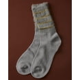 thumbnail image 4 of MeMoi Women's Luxe Shimmer Sheer Stripe Plush Fuzzy Crew Socks - Womens - Female, One Size, Black, 4 of 10