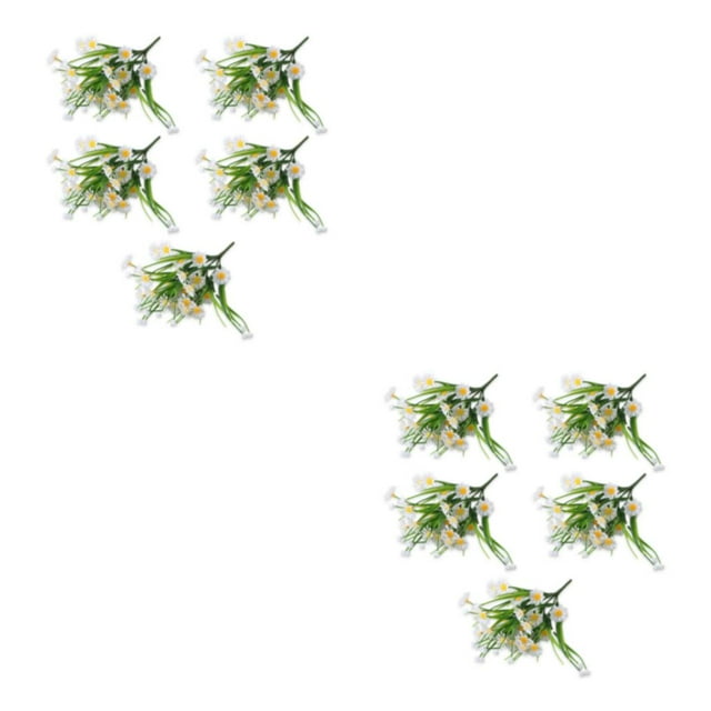 Baohd 5pcs/set Lifelike Artificial Flower Arrangement Low Maintenance And Realistic white 2Set