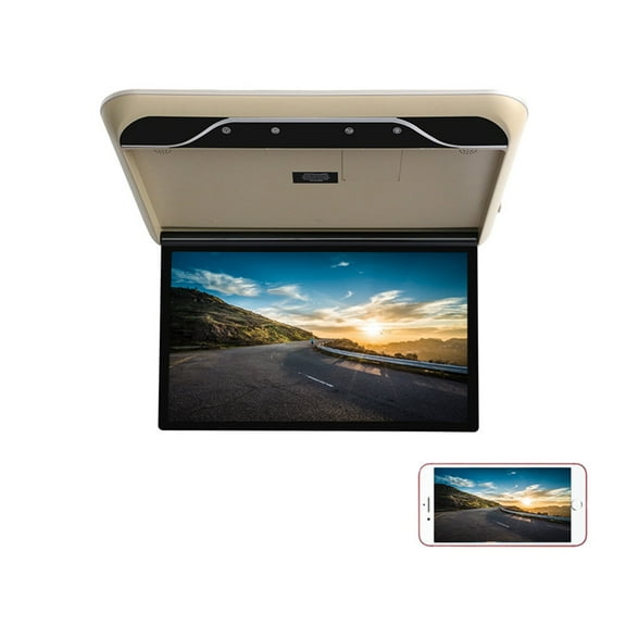 19 Inch Car Monitor HD Screen Ceiling Roof Mount Display 1080P MP5 Multimedia TV Vehicle Video Player With Link FM ,Vibrant Colors