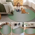 thumbnail image 6 of 3ft Round Rug, Green Grey Ombre Non-Skid Rubber Backing Large Area Rugs - Living Room Bedroom Home Office, Modern Gradient Abstract Art Indoor Floor Mat Carpets Washable Rug, 6 of 9