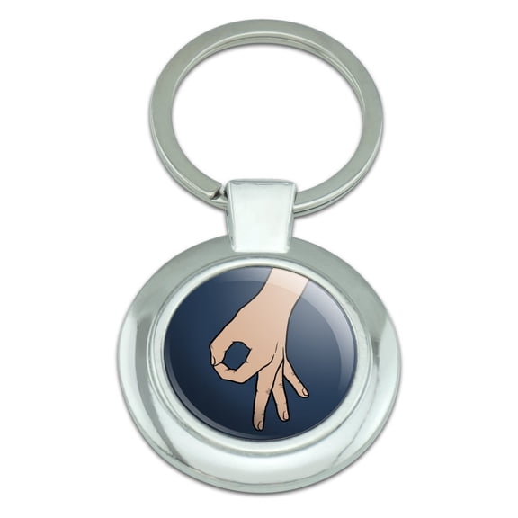 The Circle Game Classy Round Chrome Plated Metal Keychain