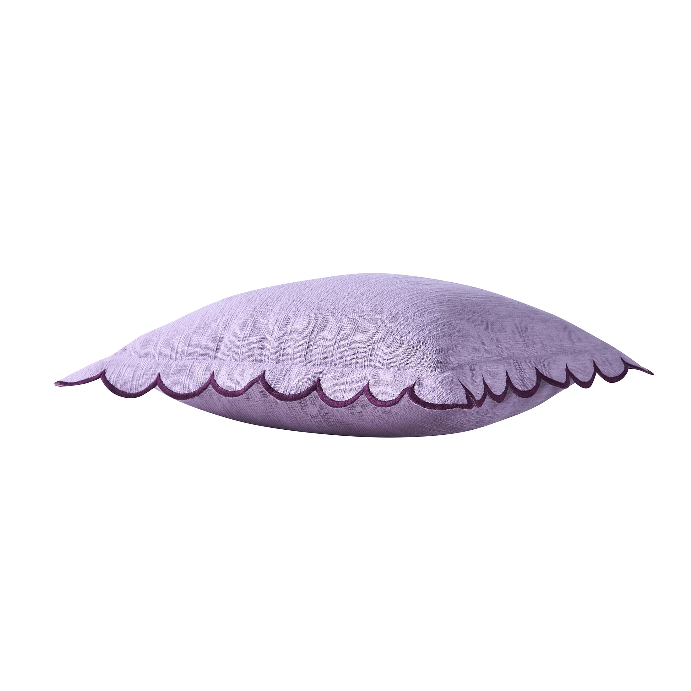 Home Decor Collection 19" x 19" Purple Scallop Flange Cotton-Rich Decorate Pillow