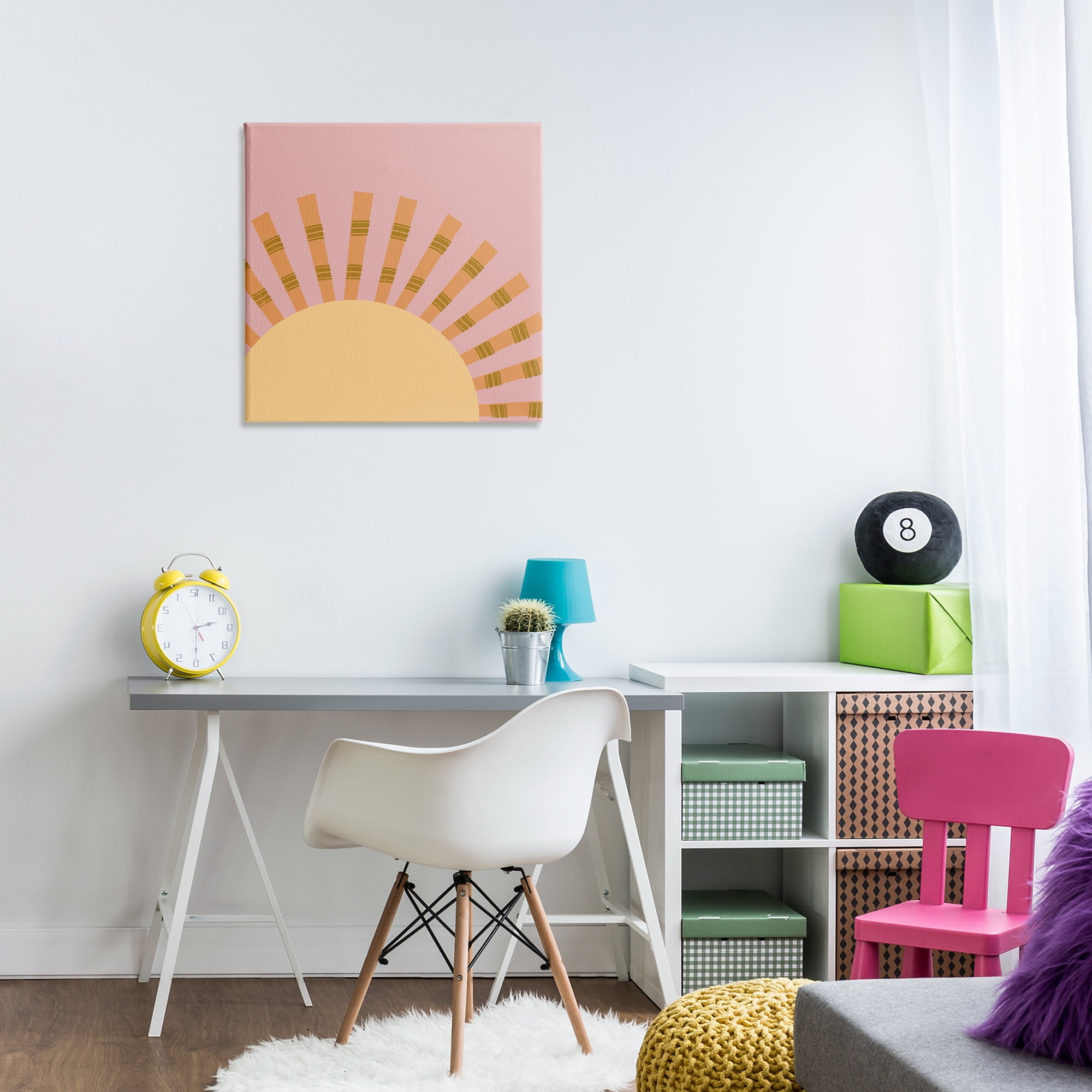 Stupell Industries Minimal Sun Rays Landscape & Nature Painting Wrapped Canvas Art Print Wall Art, 24 x 24