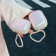thumbnail image 2 of 7 Colors Silk Texture Headphone Case For Apple AirPods 1 2 pro 2nd 3rd Generation Silicone Soft Cover Protective Case Keyring Heart A For AirPods Pro, 2 of 6
