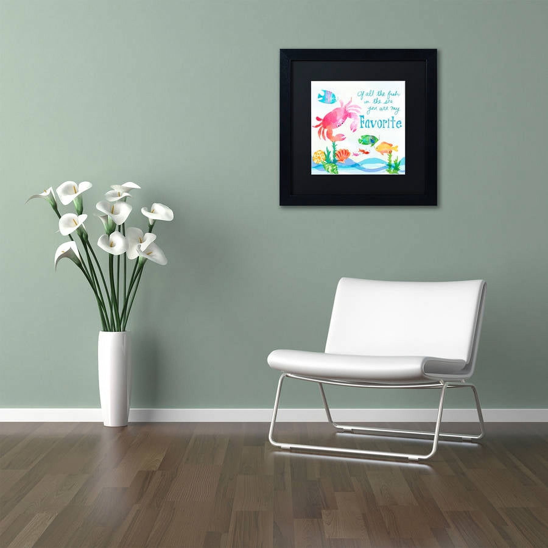 Trademark Fine Art "Crab" Canvas Art by Lisa Powell Braun, Black Matte, Black Frame