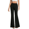 thumbnail image 2 of ClodeEU Women's Stretch Flare Pants,High Rise Slim Pants,Comfort Stretch Waist Black,Womens Plus L, 2 of 6