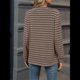 thumbnail image 4 of Camisas de Larga para Mujer, Jersey de Cuello en V A Rayas, Corte Holgado, Blusas Y2K con Botones, Conjuntos de Otoño para Mujer. Color Café M, 4 of 9