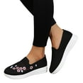 thumbnail image 4 of JINMGG Flat Shoes for Women Plus Clearance Women's Ladies Embroidered Shoes Casual Daily Slip On Sneakers Mesh Shoes Black 40, 4 of 7
