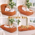 thumbnail image 5 of Aukfa Fold Lazy Sofa Bed, Floor Chair Small Couch with 5 Adjustable for Living Room, Plush Fabric,Orange, 5 of 9