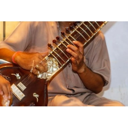 Sitar player Varanasi India Canvas Art - Ali Kabas DanitaDelimont (34 x 23)