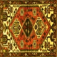 thumbnail image 1 of Ahgly Company Machine Washable Indoor Square Persian Yellow Traditional Area Rugs, 4' Square, 1 of 4
