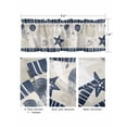 thumbnail image 5 of Navy Blue Coastal Kitchen Curtain Valances for Windows Farmhouse Short Curtains, Ocean Nautical Starfish Coral Striped Rod Pocket Valance Curtain for Bedroom Cafe Living Room 60"x18", 5 of 8