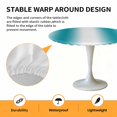 thumbnail image 6 of Ombre Teal White Elastic Fitted Round Table Cover Gradient Color Waterproof Outdoor Tablecloth for Holiday Party, Picnic, Patio & Dining Fits Tables Up to 55"-60", 6 of 8
