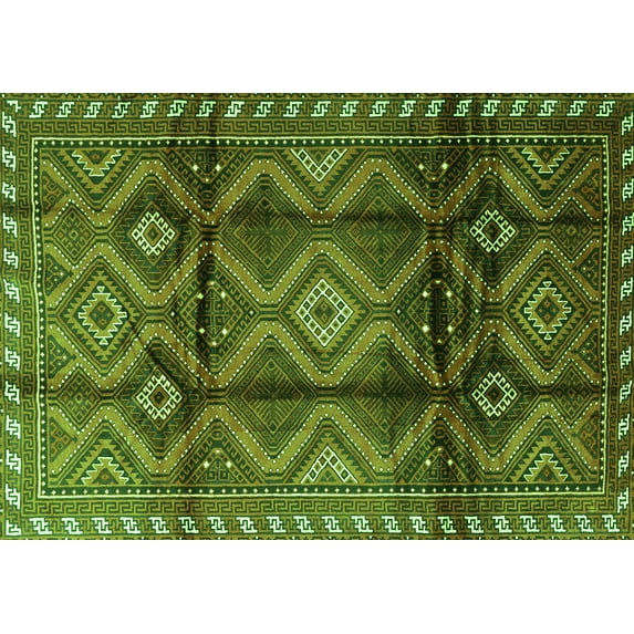 Ahgly Company Indoor Rectangle Persian Green Traditional Area Rugs, 5' x 8'