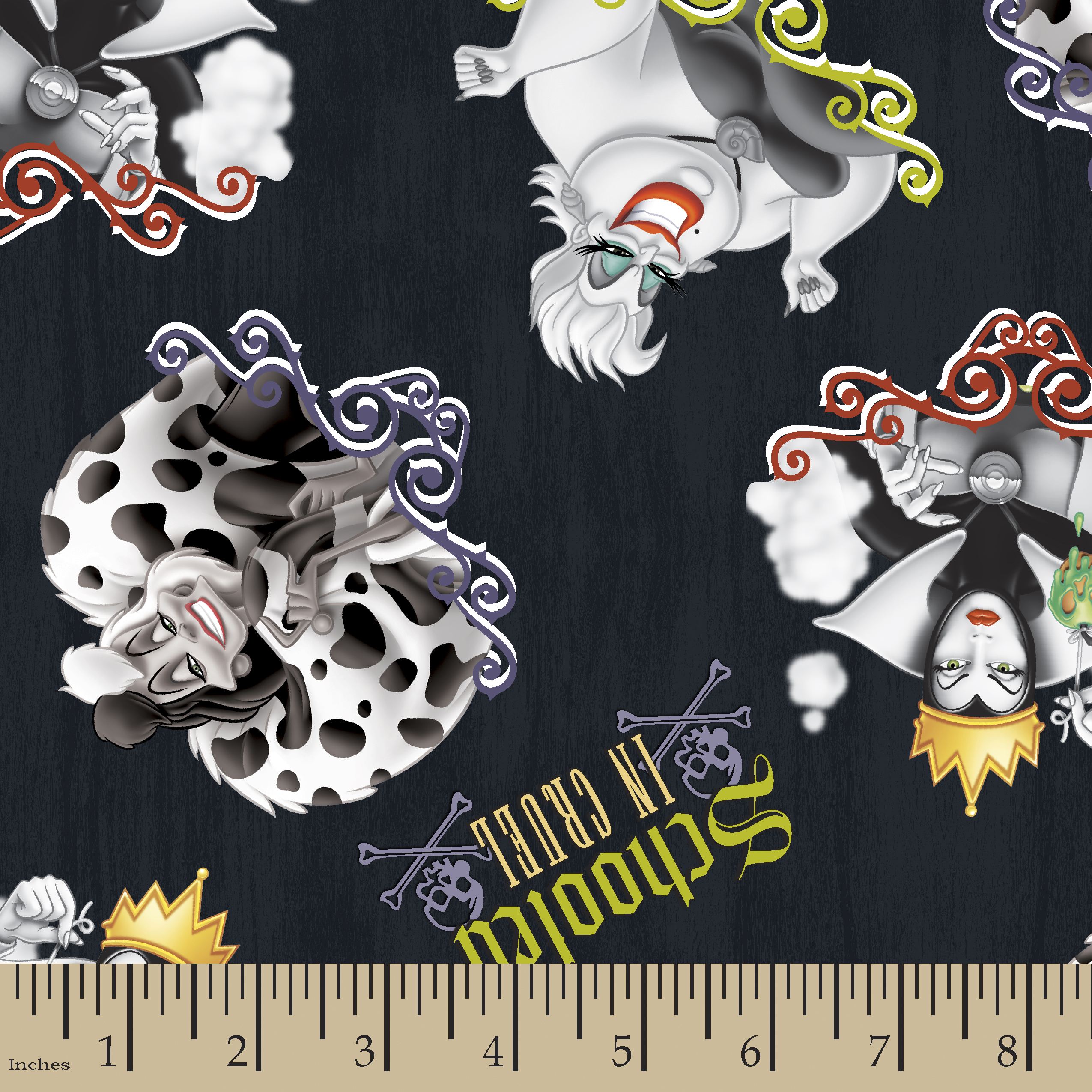 1 yard Disney Villains Schooled in Cruel Fabric