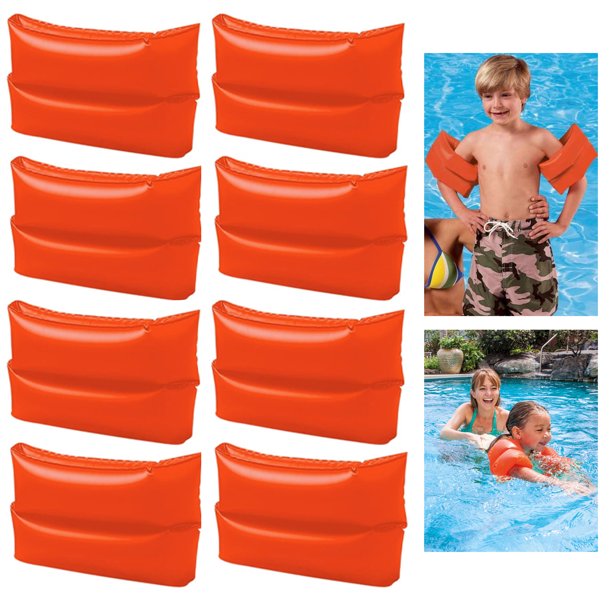 4 Pairs Floaties Arm Bands Float Inflatable Kid Swim Wings Pool Beach