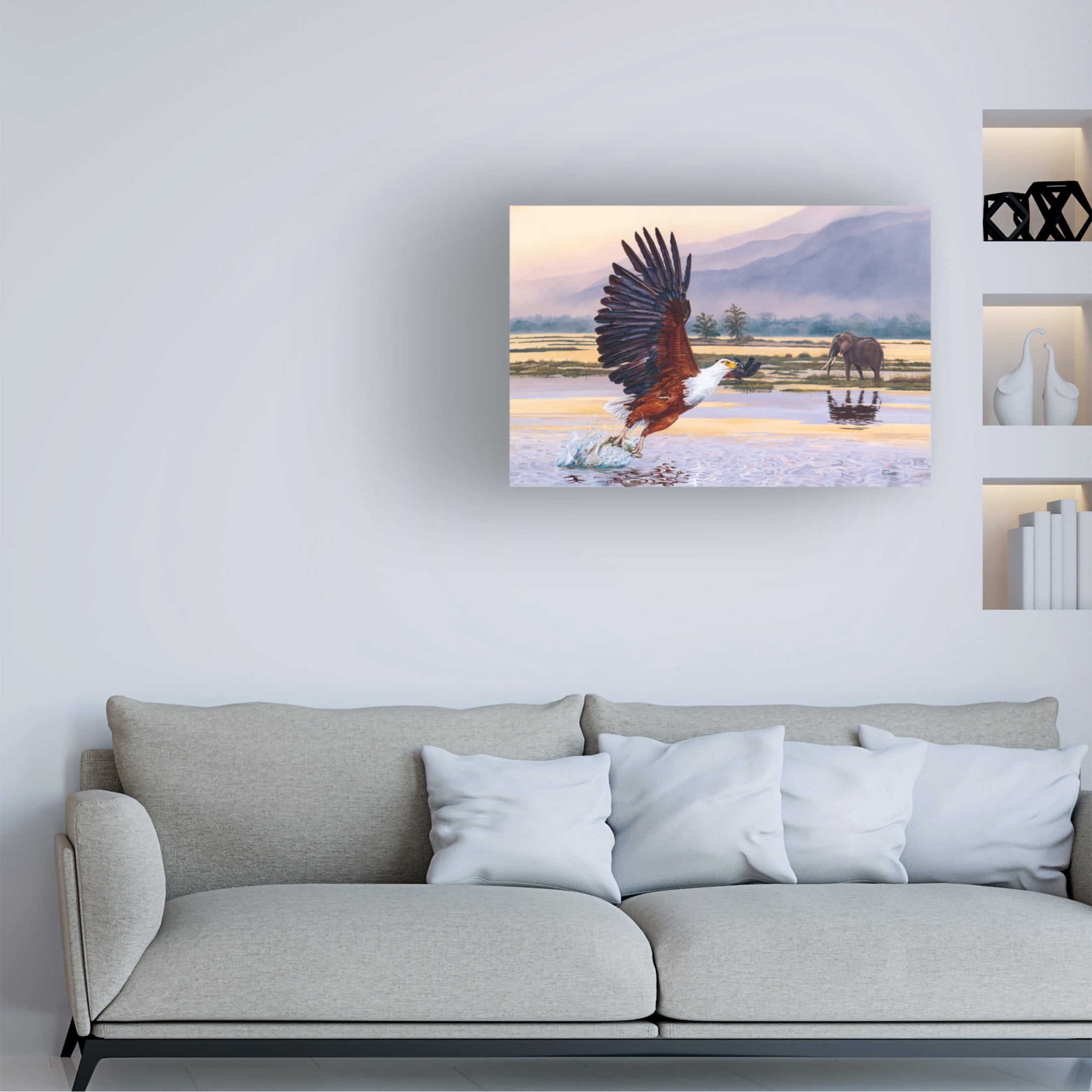 Canvas Wall Art - Delene Lambert 'Where Eagles Dare' Wall Art for Living Room, Bedroom, or Office Décor by Trademark Fine Art - 32 x 22 Inches