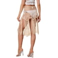 thumbnail image 3 of INSPIRE CHIC Women's Crochet Sexy Summer Beach Swimsuit Tassel Cover-Up Skirt M Beige, 3 of 5