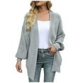 thumbnail image 2 of Babysbule Plus Size Womens Sweaters Fashion Women Casual Long Sleeve Long Sweater Coat Cardigan Blouse Tops Women's Fashion, 2 of 9